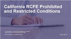 California RCFE Prohibited and Restricted Conditions